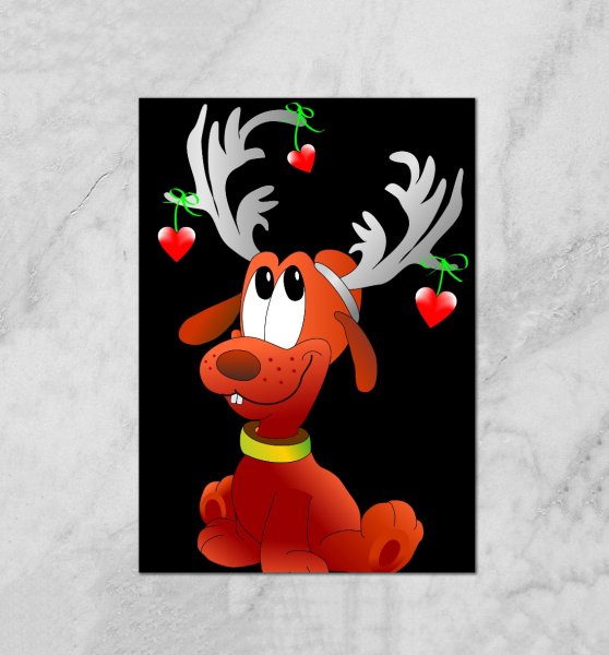 Буквоед плакат олень новогодний