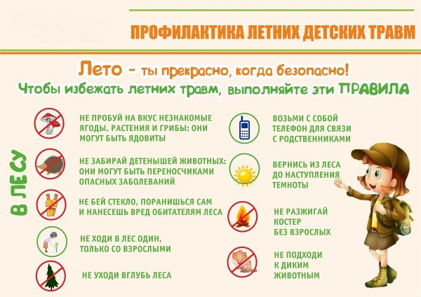 Профилактика травматизма у детей в летний период