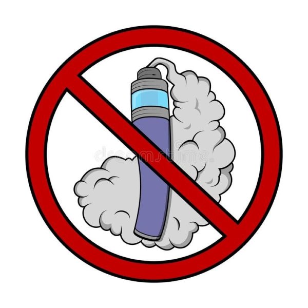 Знак вейпов запрещено
