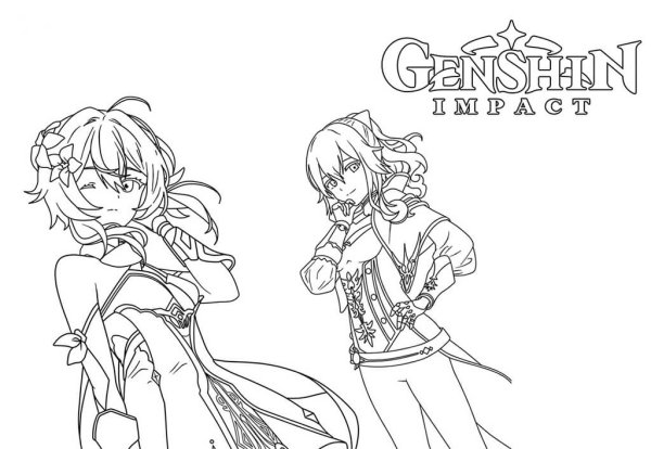 Раскраска Геншин Импакт