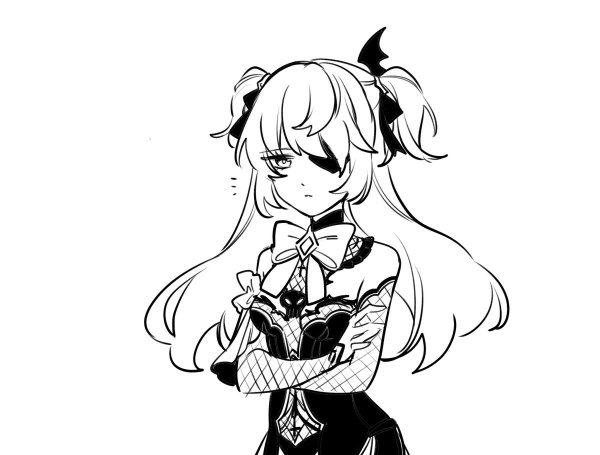 Беннет Геншин чёрно белый