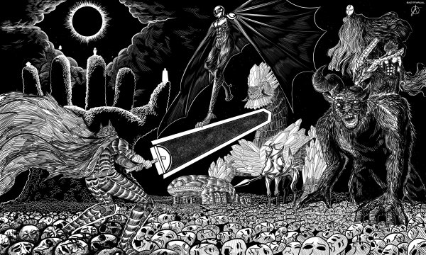 Гатс Берсерк тату эскиз