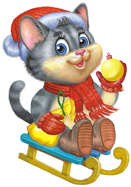 Вырубной плакат новогодний котик