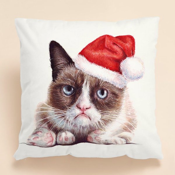 Новогодний котик рисунок