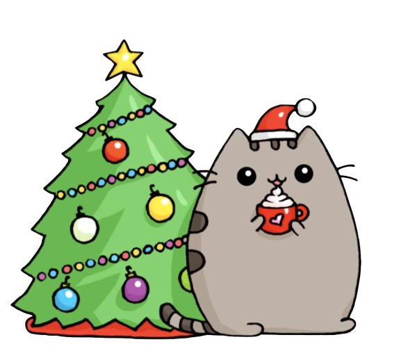 Новогодние котики рисуночки легкие