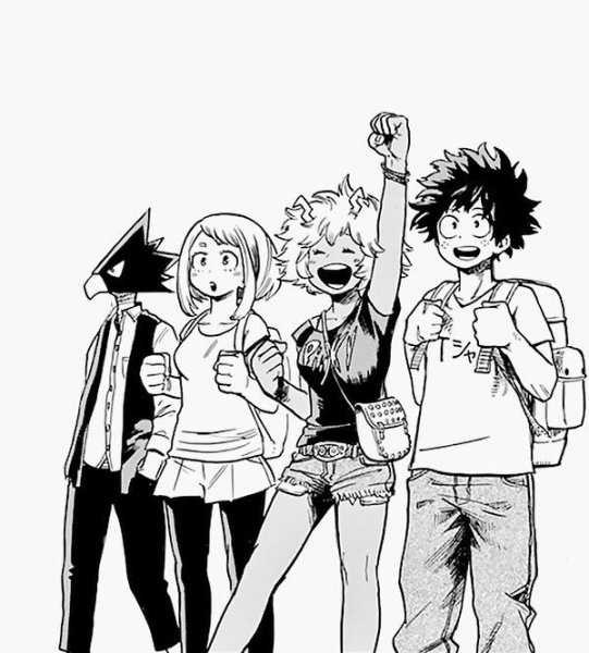 Аниме моя геройская Академия черное белое