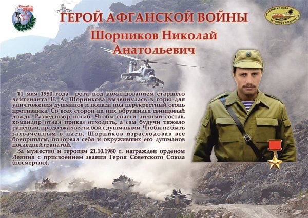 Герой Афганистана Шорников Николай Анатольевич