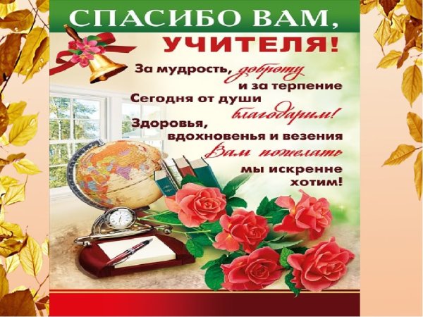 Плакат "спасибо вам, учителя!