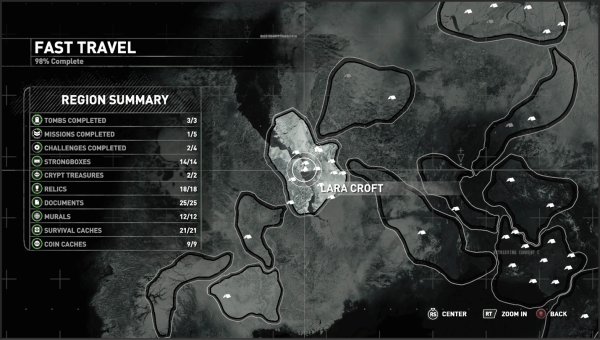 Rise of the Tomb Raider гробницы на карте