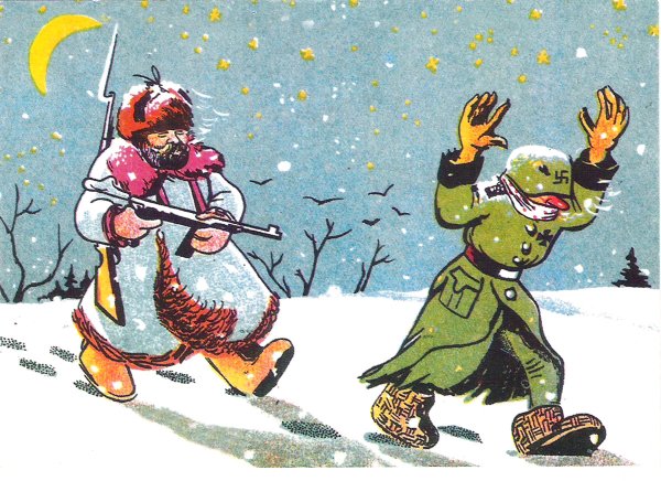 Новогодние открытки времен войны