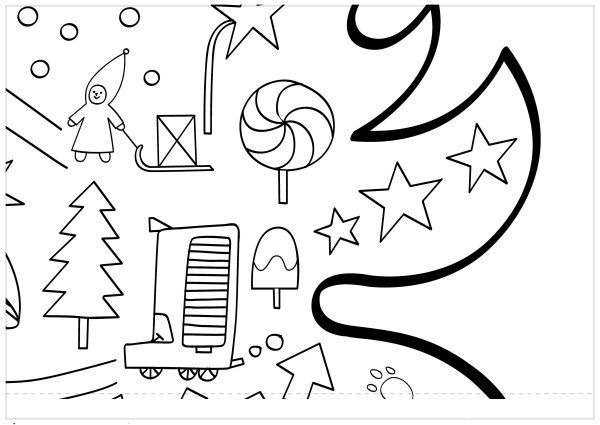 Елка раскраска большая