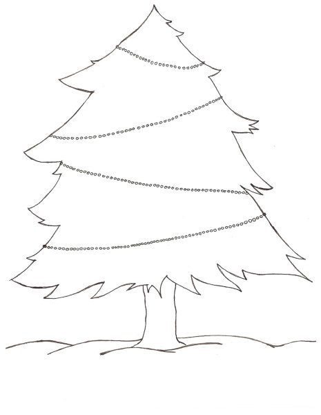 Раскраска елка объемная