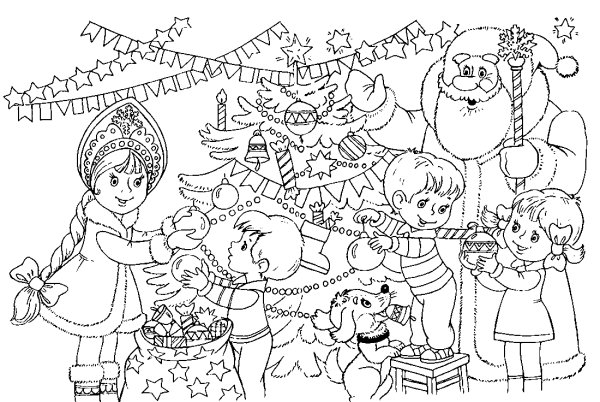 Новогодняя раскраска