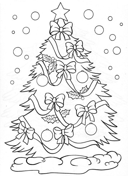 Елка раскраска