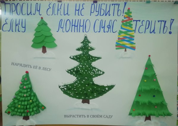 Плакат берегите елочку
