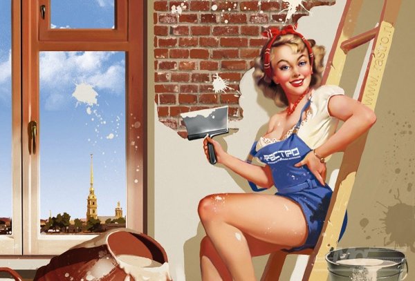 Девушка на стройке