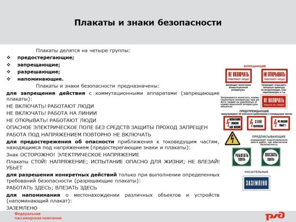 Плакаты и знаки безопасности