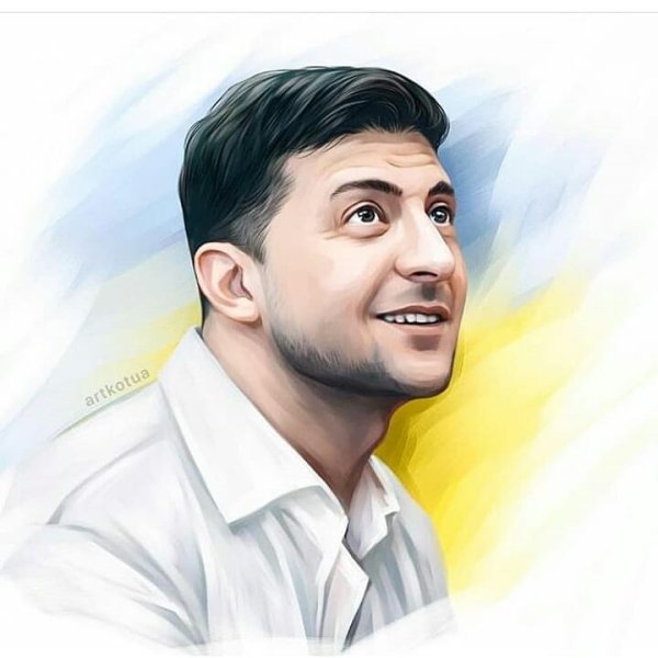 Президент Украины Зеленский на белом фоне