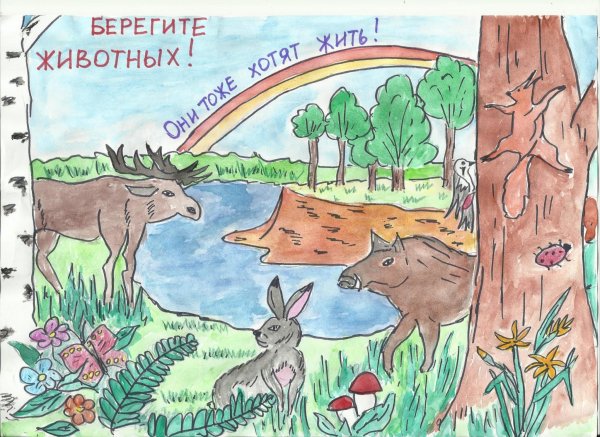 Плакат берегите жевотны