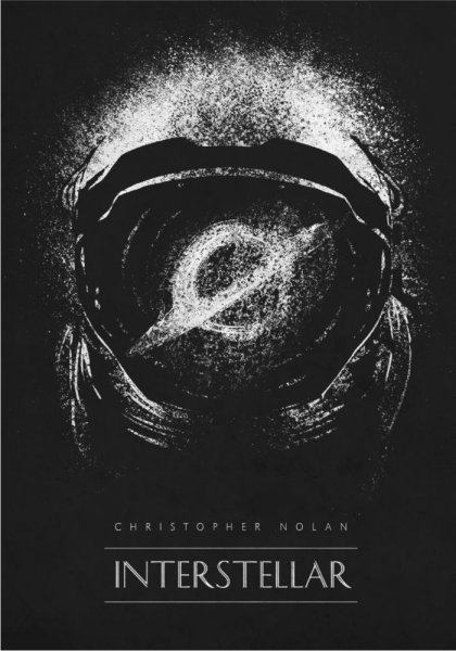 Постер к фильму в минималистическом стиле Интерстеллар
