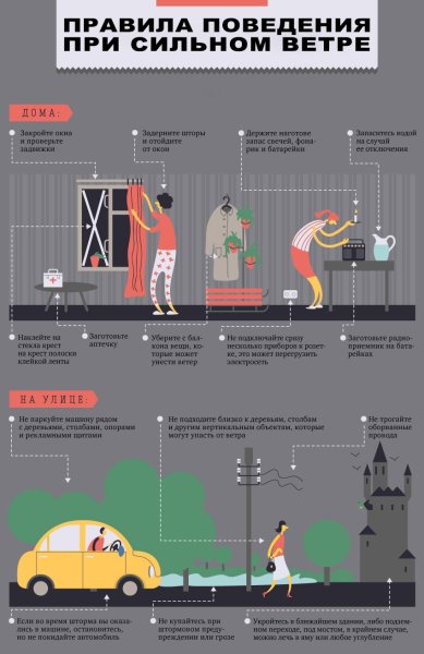 Памятка при сильном ветре МЧС