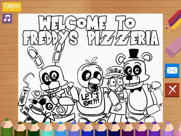 Пиццерия Фредди разукрашка