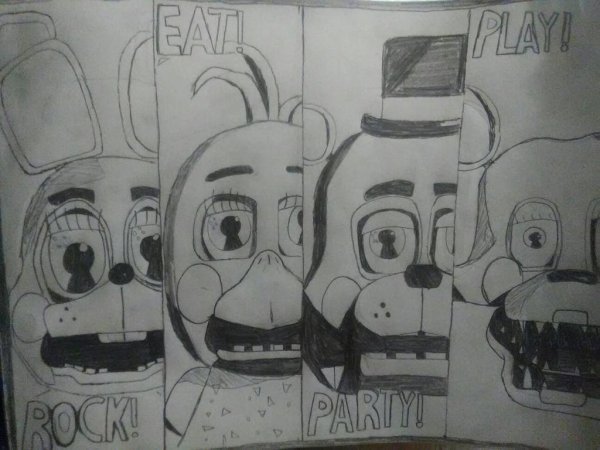 Плакат ФНАФ раскраска