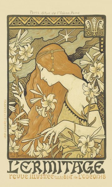 Плакат в стиле ар нуво