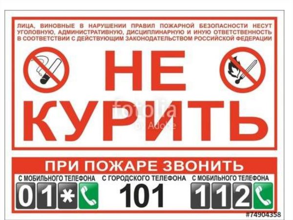 Запрещающие знаки по пожарной безопасности