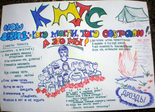 Отрядный уголок в летнем лагере