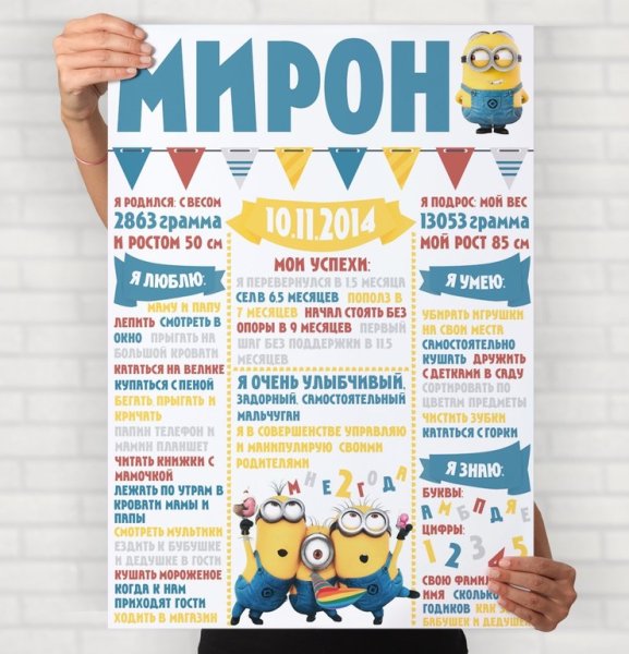 Постер достижений для мальчика