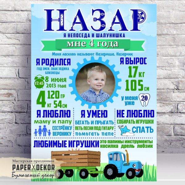 Постер достижений в детском