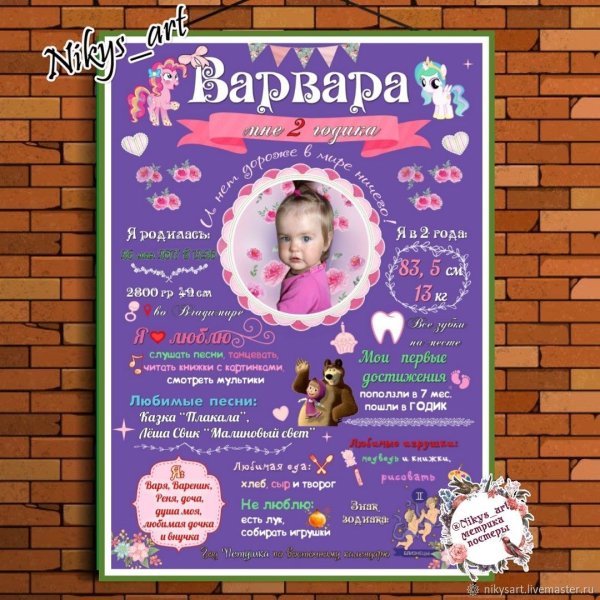 Метрика достижений на годик