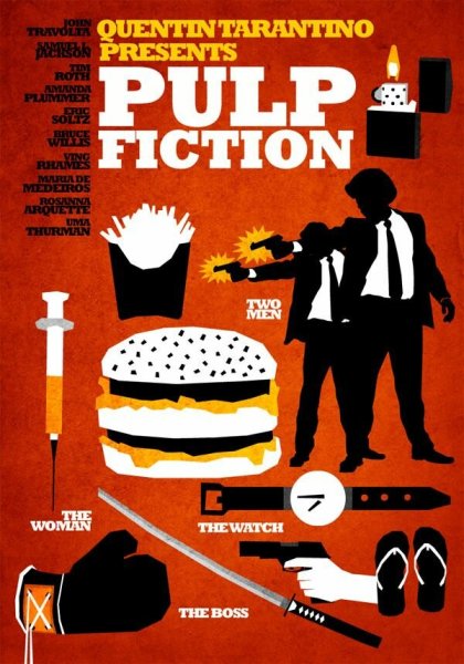 Постеры фильмов Тарантино Pulp Fiction
