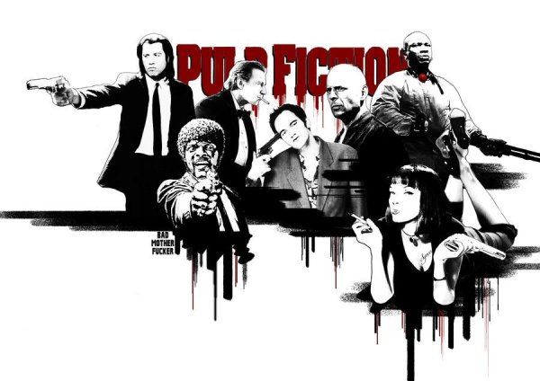 Криминальное чтиво Винсент и Джулс с пистолетами