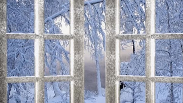 Рисование зимнее окно