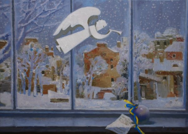 Зимнее окно вектор