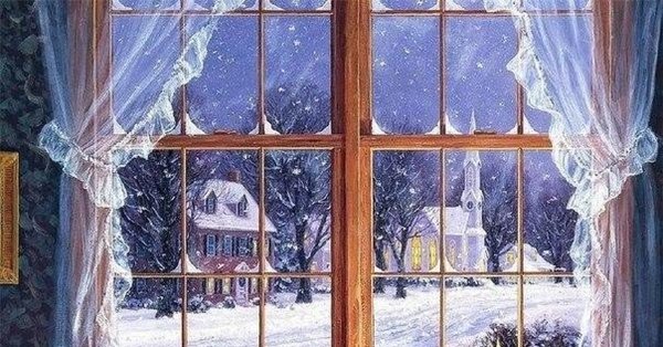 Морозные узоры на окне рисование