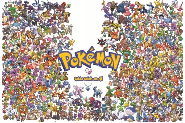 Плакат с покемонами 2 поколения