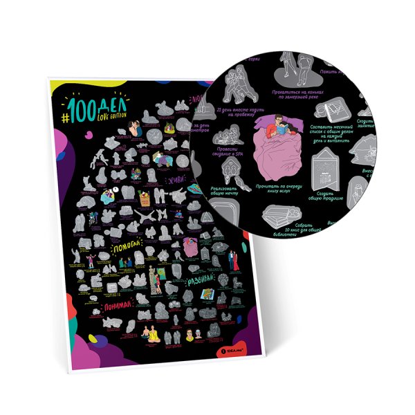 Скретч Постер "#100дел"