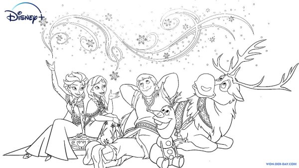 Новогодние раскраски Эльза