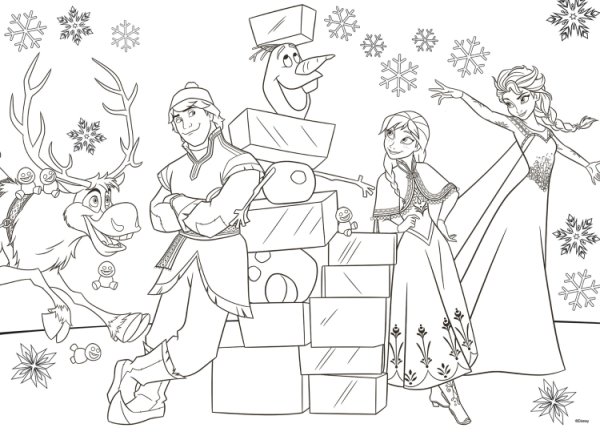 Фрозен раскраска