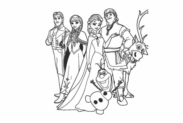 Раскраска Эльза и Анна
