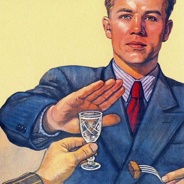 Советский плакат с рюмкой