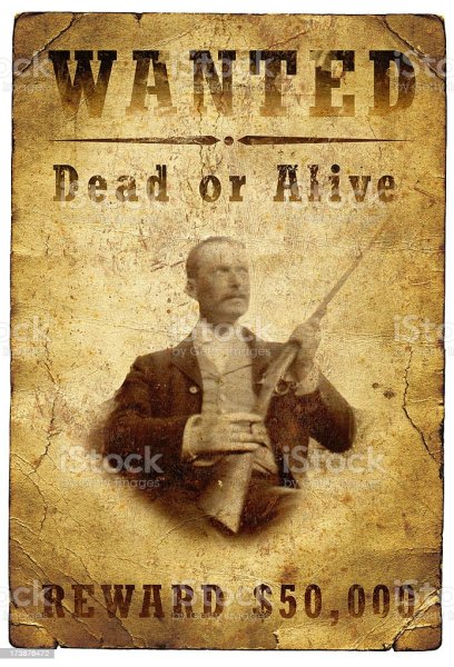 Плакат разыскивается в стиле вестерн