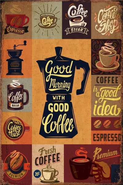 Постер с кофе для кофейни