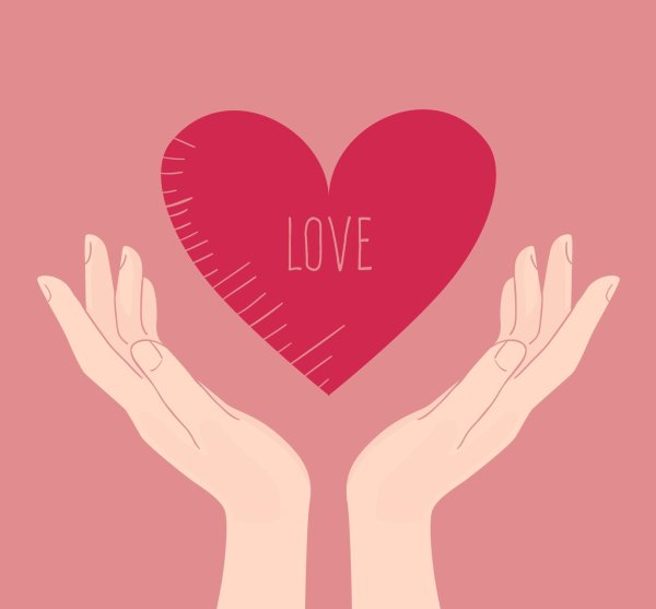 Сердце в руках рисунок