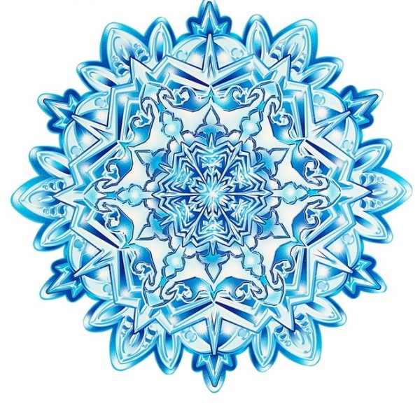 Снежинки цветные