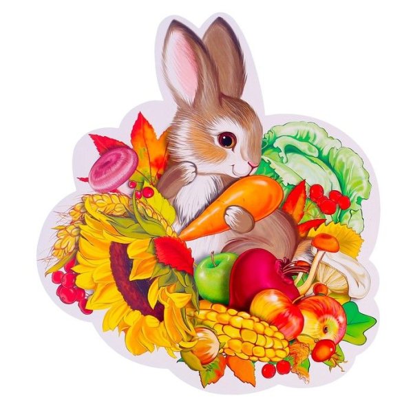 Зайчик для детей с осенними листочками