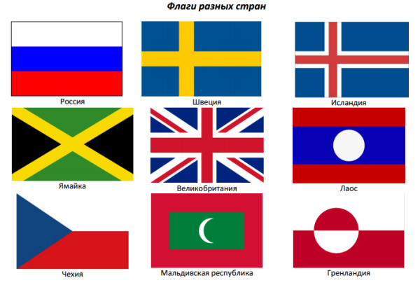 Флаги разных стран